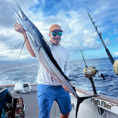 Spearfish that was caught by the angler on High Flier sportfishing boat in Kona, Hawaii