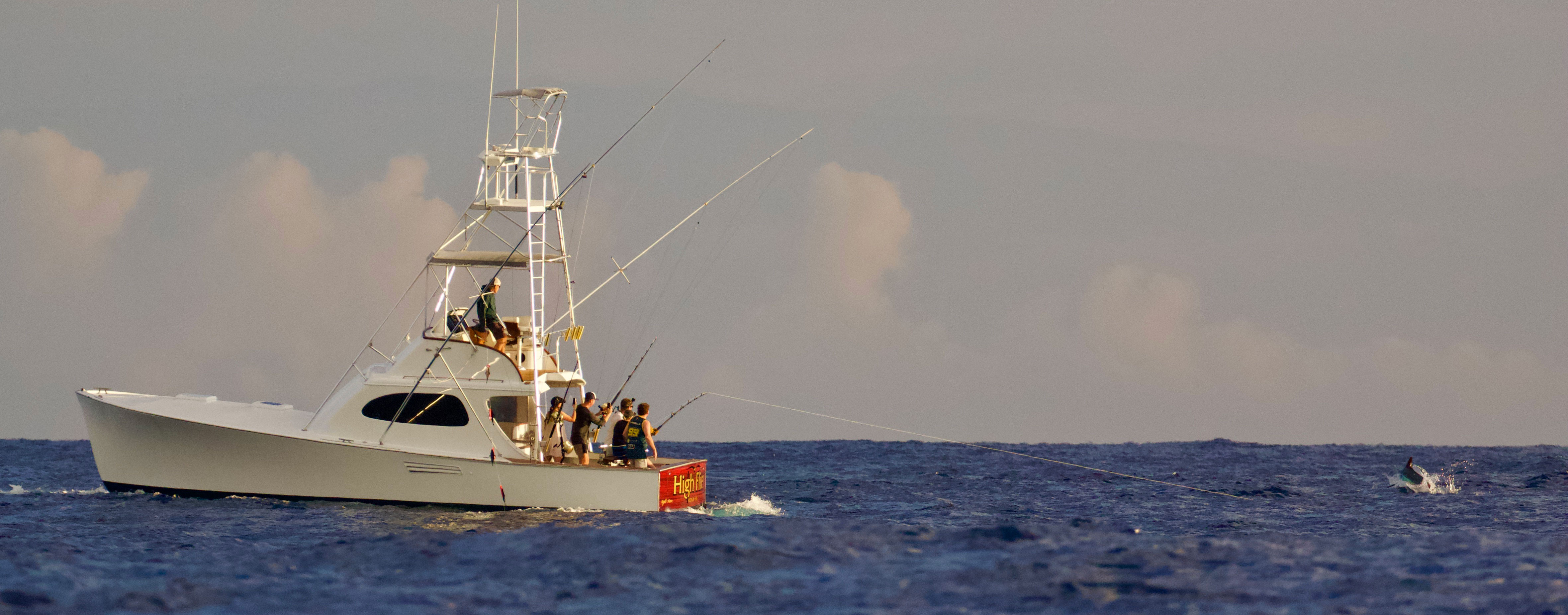 High Flier Sport Fishing Kona Boat and Marlin Jumping